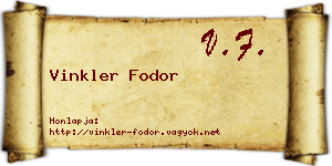 Vinkler Fodor névjegykártya